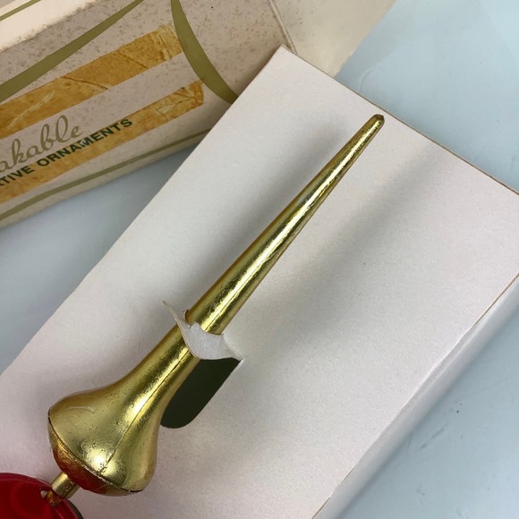 Old Stock Vintage Pyramid Tree Topper unbreakable ornament NEW - Picture 11 of 12